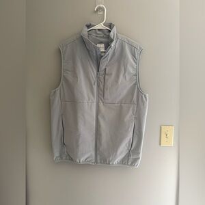 J Crew Lightweight Vest Men’s SZ M Grey Performance Full Zip New Zip Pockets
